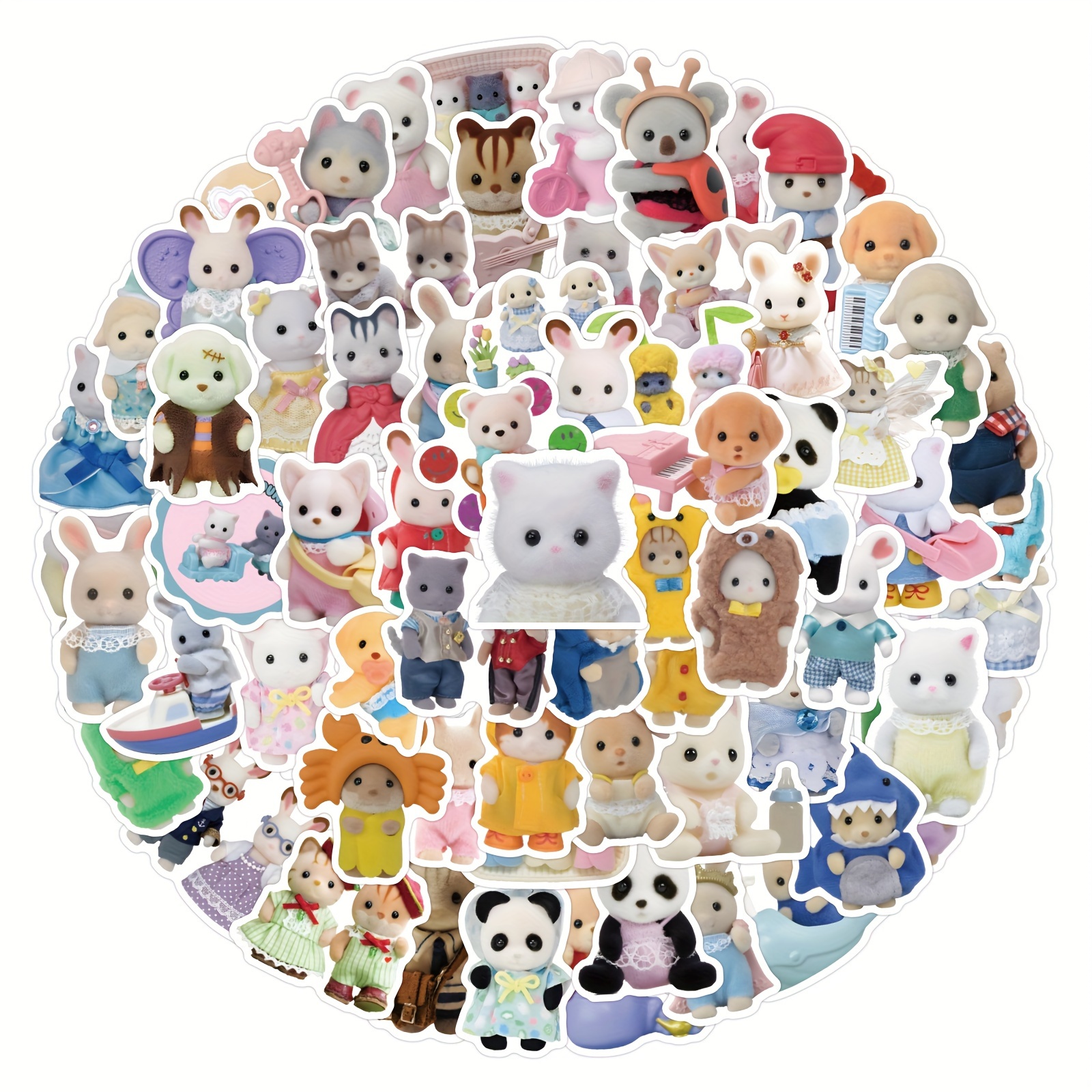 

125pcs Cartoon Animal Stickers, Themed Decorative Adhesive Labels, Craft Scrapbooking Paper Stickers For Laptops, Water Bottles & Envelopes