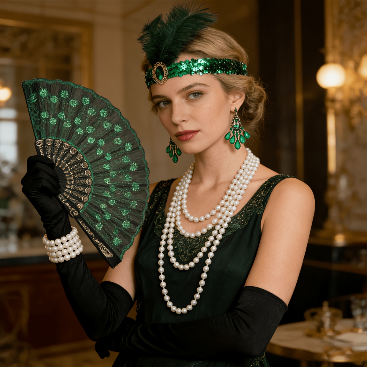 6pcs 1920s Vintage Costume Flapper Headband Set