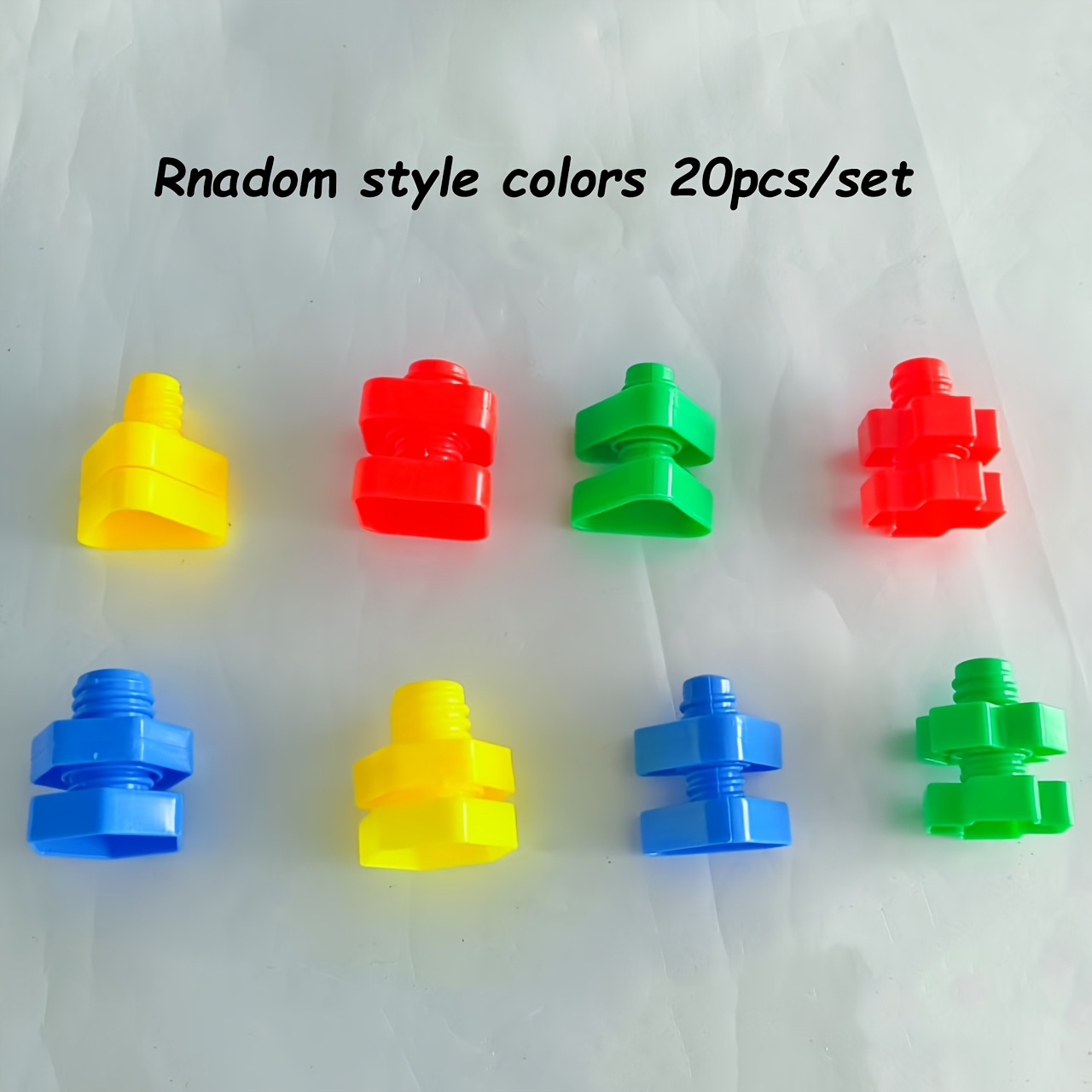 Image of 20pcs/set Nuts And Bolts, Fine Motor Skills Toys For Kids, Shapes And Colors Matching Toys, Building For Kids, Building Blocks Set, Colorful Screw & Nut Assembly Toy