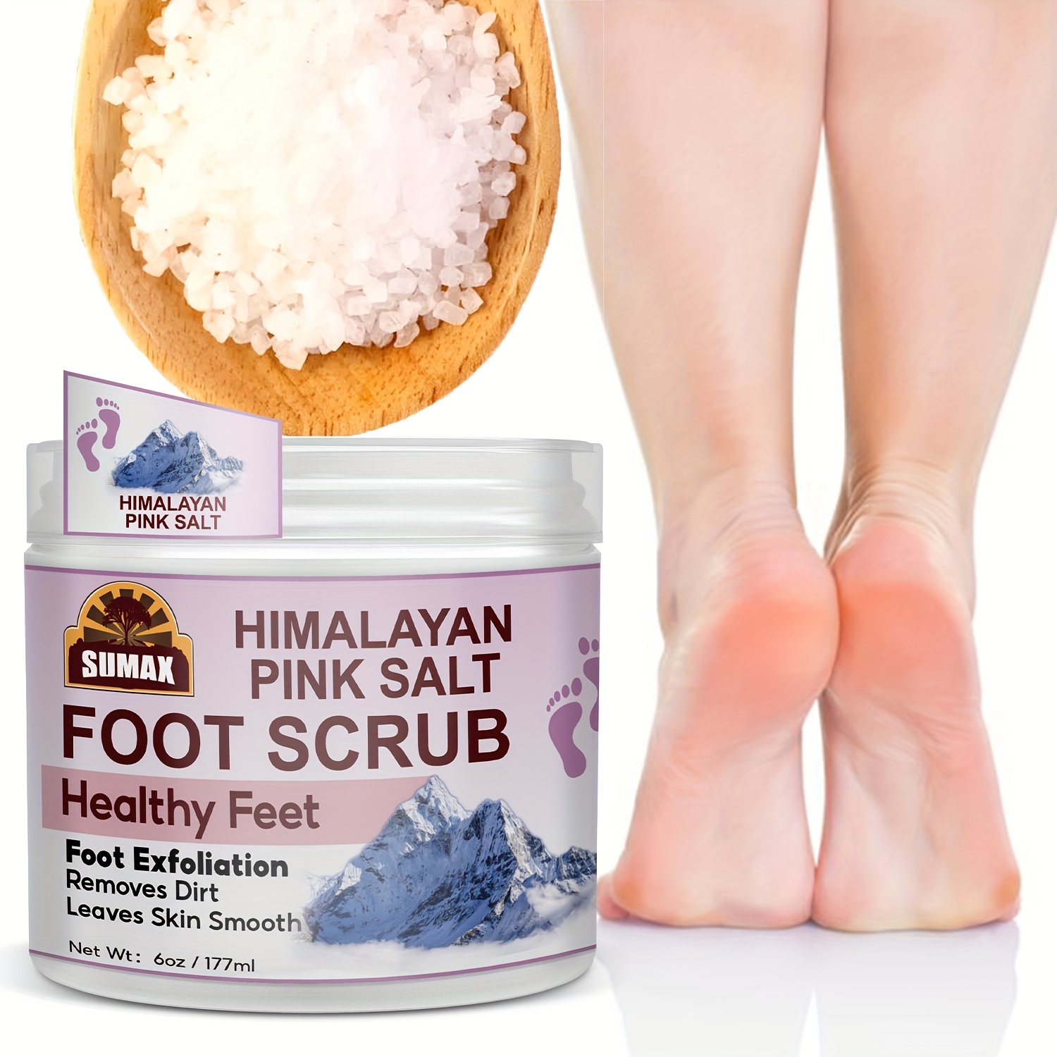 

177ml- Himalayan Salt Foot Scrub - Suitable For Feet - Contains Ve Phytic Acid - Suitable For Sensitive Skin - Exfoliates Dead Skin And Refreshing Skin