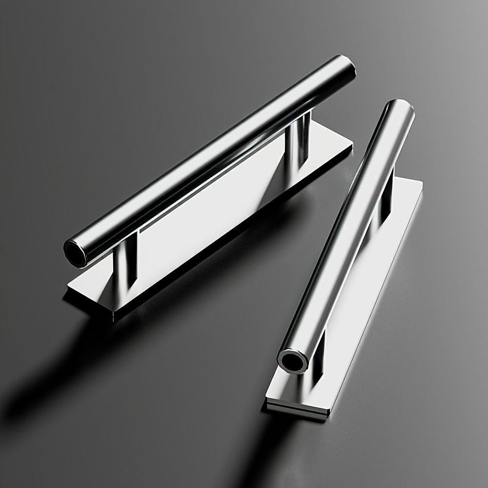2 Modern -free Self-adhesive Black And White Handles - Cabinet Knobs With Sliding Door Function And