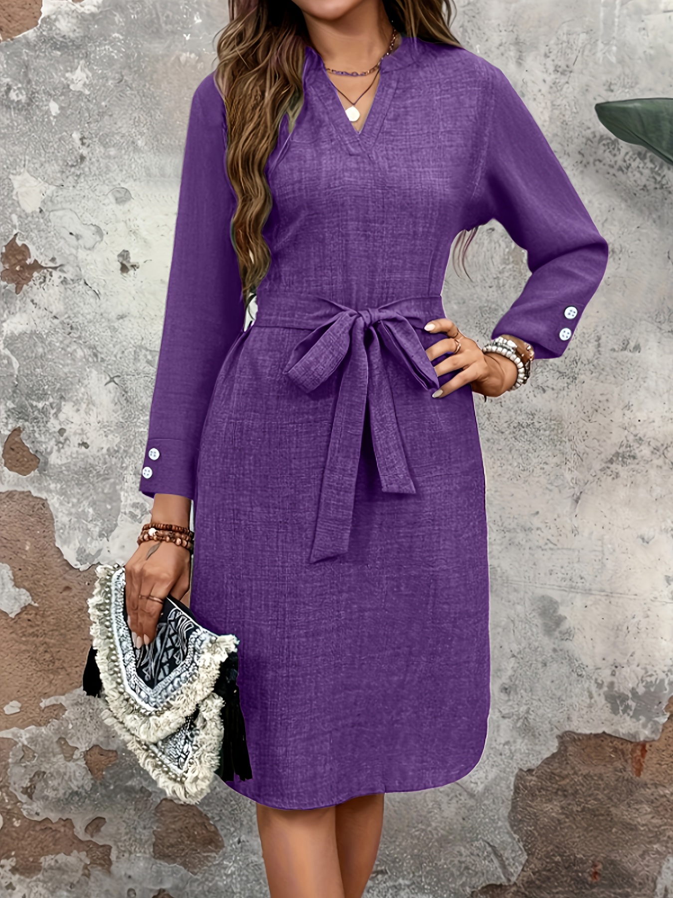 knee length fashion dresses Lilac Short Knee Length Chiffon Dress by Poly USA – ABC Fashion main image 0