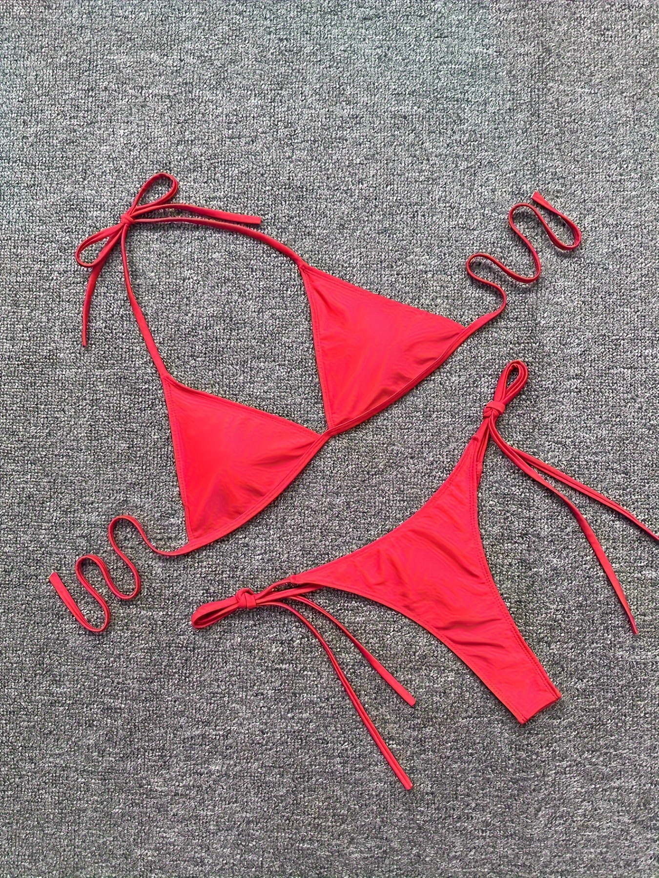 Triangel bikini sets V ausschnitt Neckholder Binderucken Temu Germany