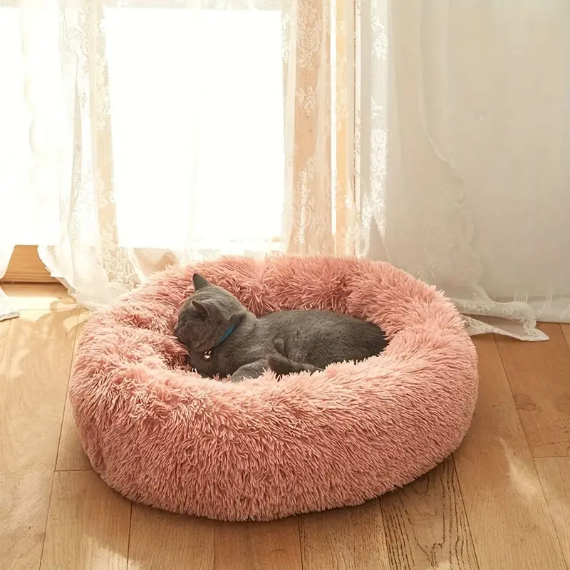 1pc winter warm bed fleece round pet mattress with plush polyester fill washable cozy bed for small medium pets soothing for durable easy pet beds for cats cat warming bed dog crate bed mat cat bed soft cushion large cat bed Product details 1