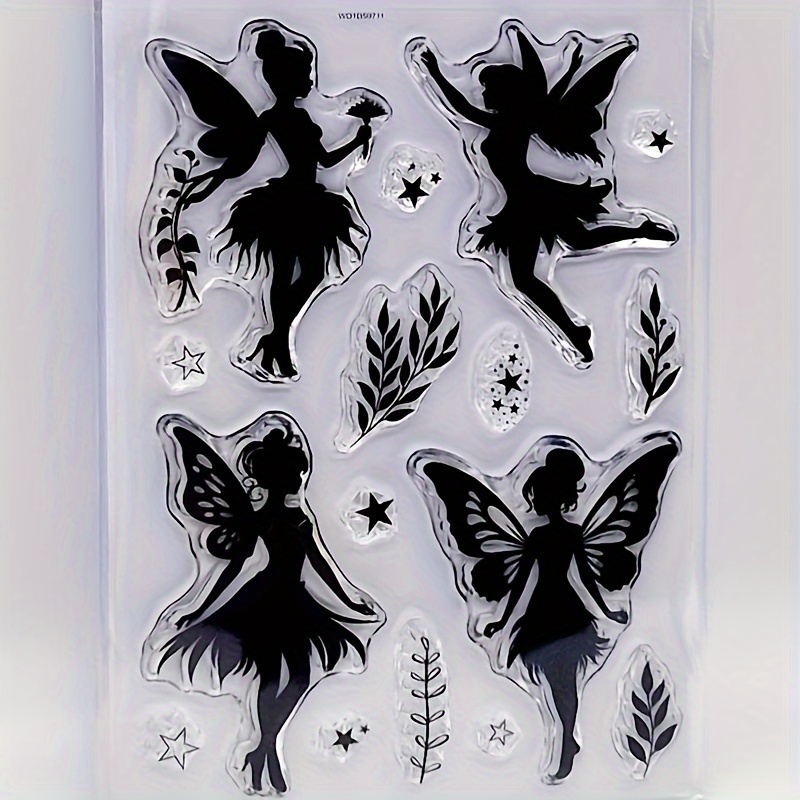 fairy themed clear silicone stamp for scrapbooking diy card making crafts square rubber seal