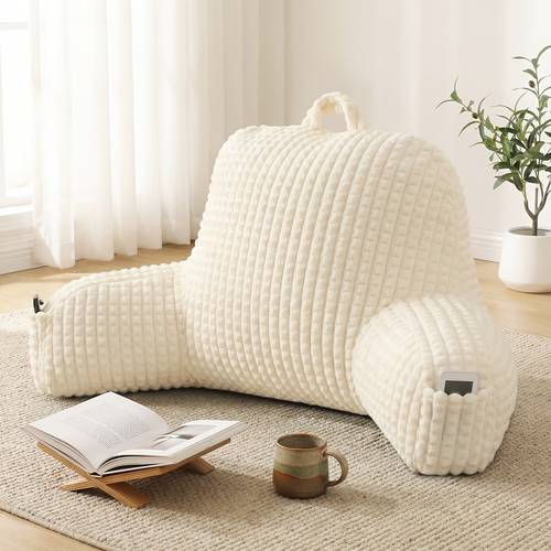 lumbar support back pillow reading pillow for bed featuring a backrest filled with shredded back rest support cushion for sit couch sofa and floor