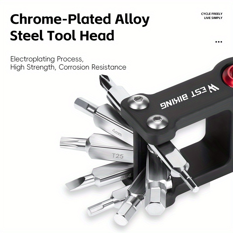   kit doutils de réparation de vélo   robuste 9-en-1 avec tête de gonflage co2 et pompe portable - boîte à outils pliable et compacte avec tournevis 9-en-1, clés allen, outils en plastique et en métal - idéal pour vélos de route, de montagne et hybrides Détails du produit 1