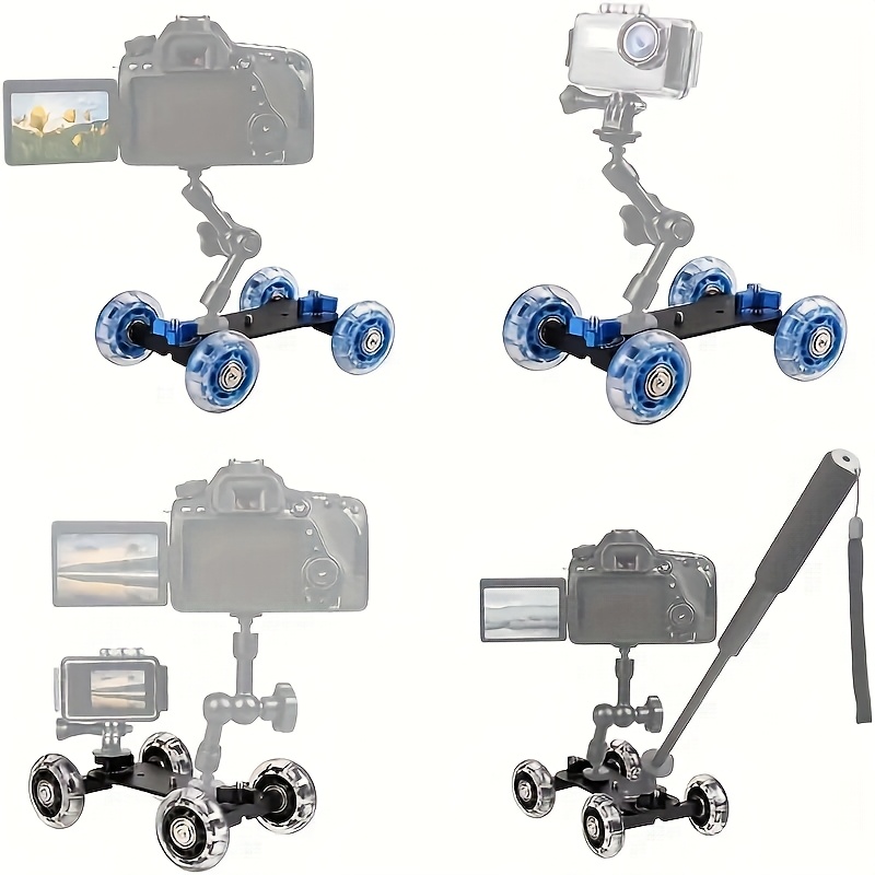 kit slider per fotocamera 6 pezzi - set mini dolly video per angolazioni creative ed estreme, stabilizzatore per fotocamere action e dslr, riprese ad    , design  , rig portatile, per creatori di contenuti Dettagli dell'articolo 1