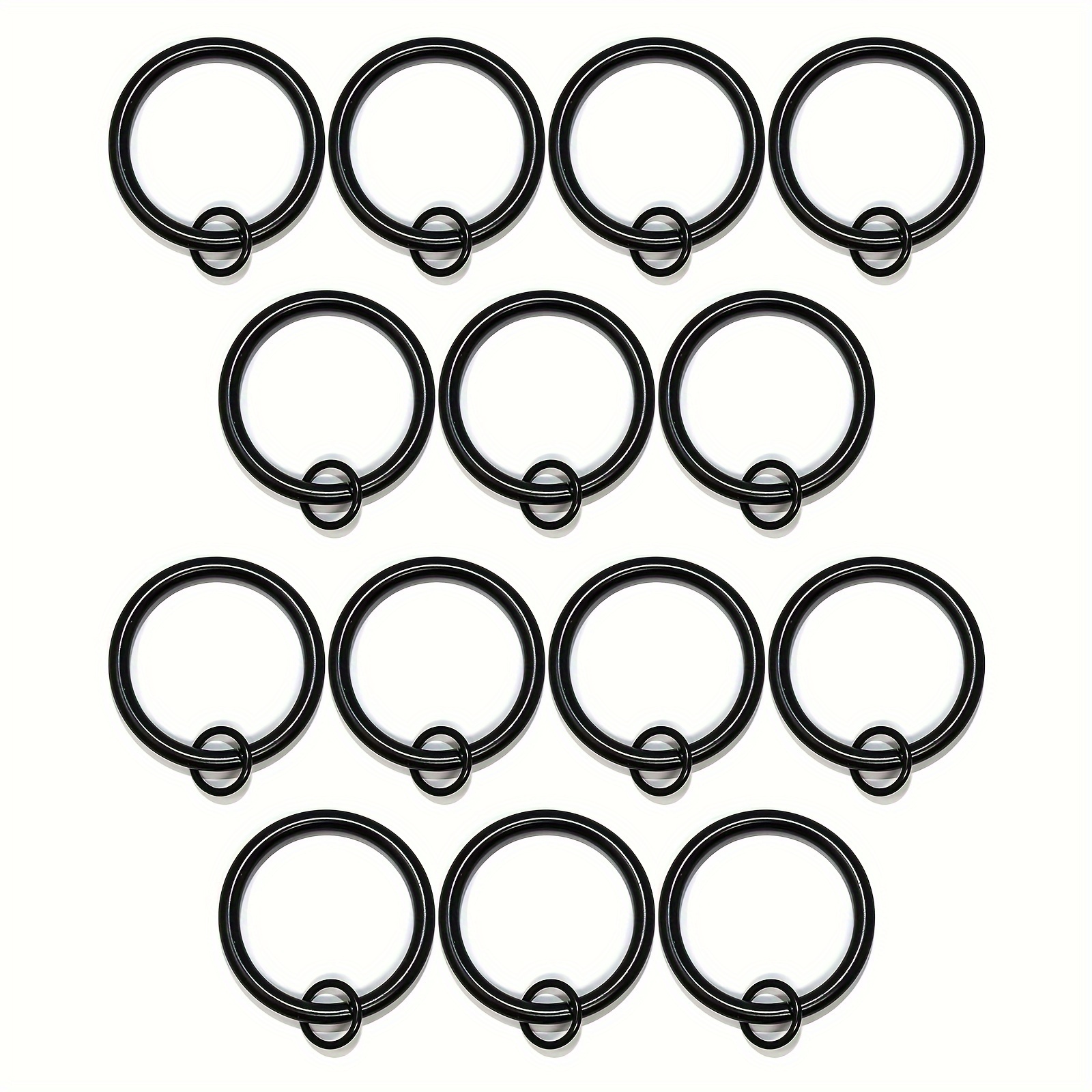

Solid Metal Window Drapery Curtain Panel Ring With Eyelet, 1.5" Inner Diameter, Fits Up To 1.25" Rod, Set Of 14