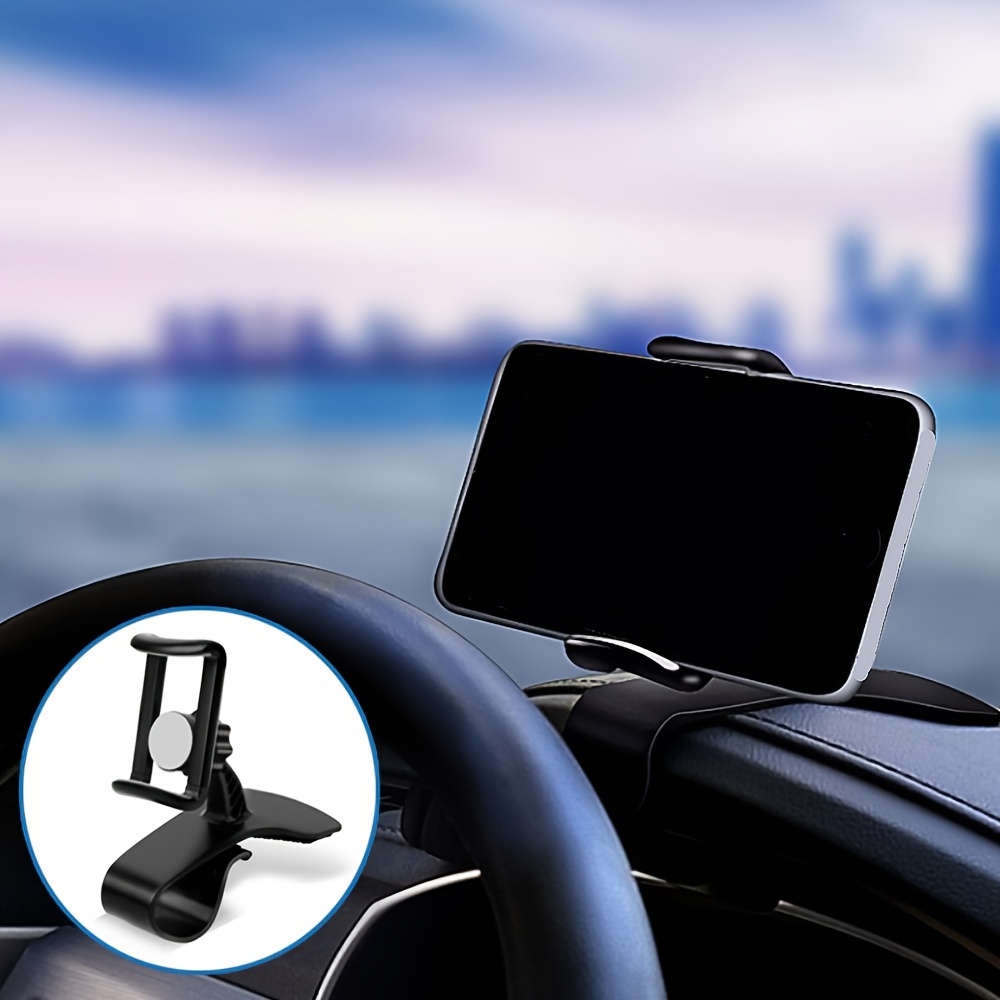 

1pc Black Car Phone Holder Universal Dashboard Easy Clip Mount Gps Display Bracket Car Mobile Phone Support For Iphone For Samsung For Xiaomi