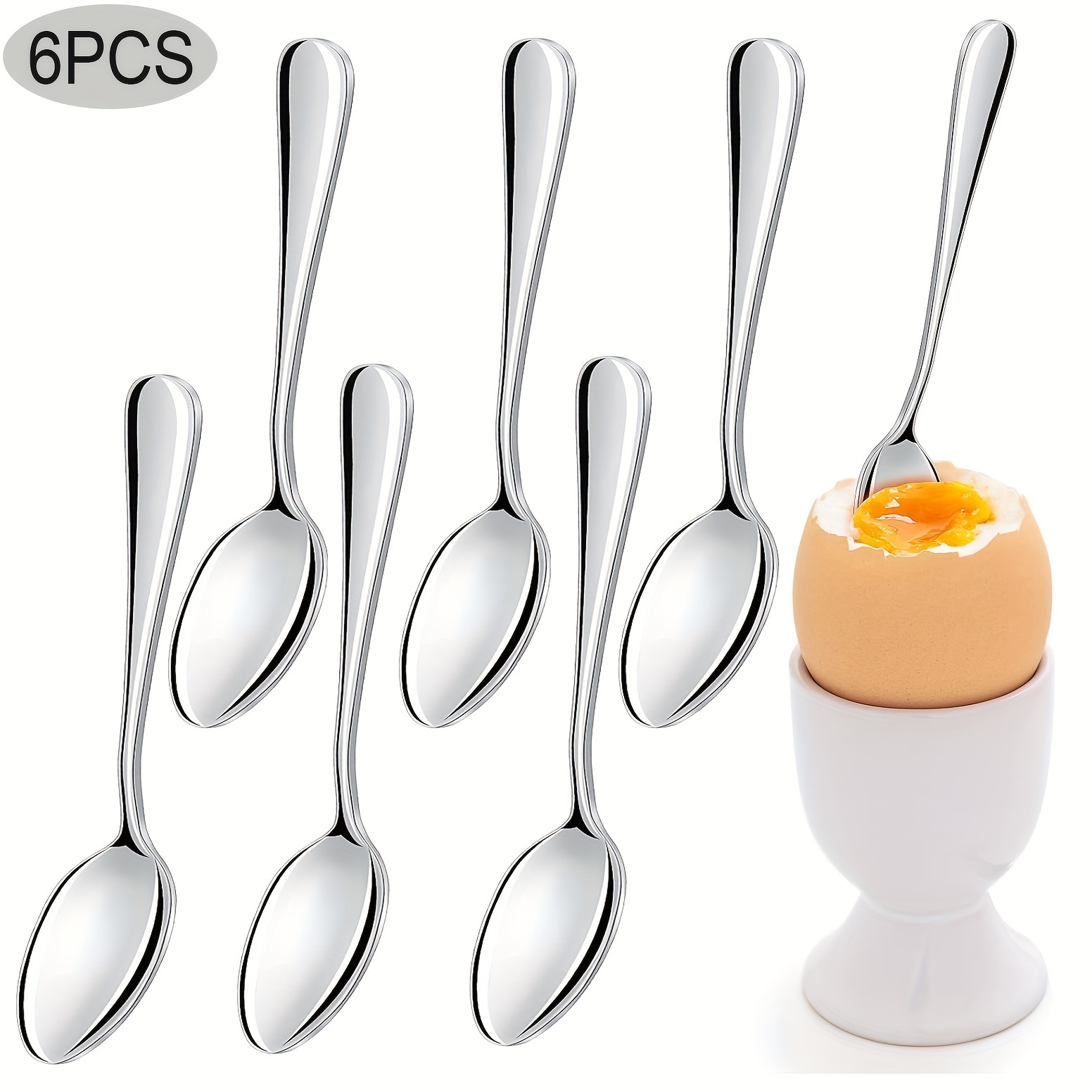 

6 Pcs Stainless Steel Mini Spoons - Desserts, , Tea, Coffee, Ice Cream, And - Suitable For Parties, Weddings, Family , And Dishwasher Safe - Kitchen Utensils