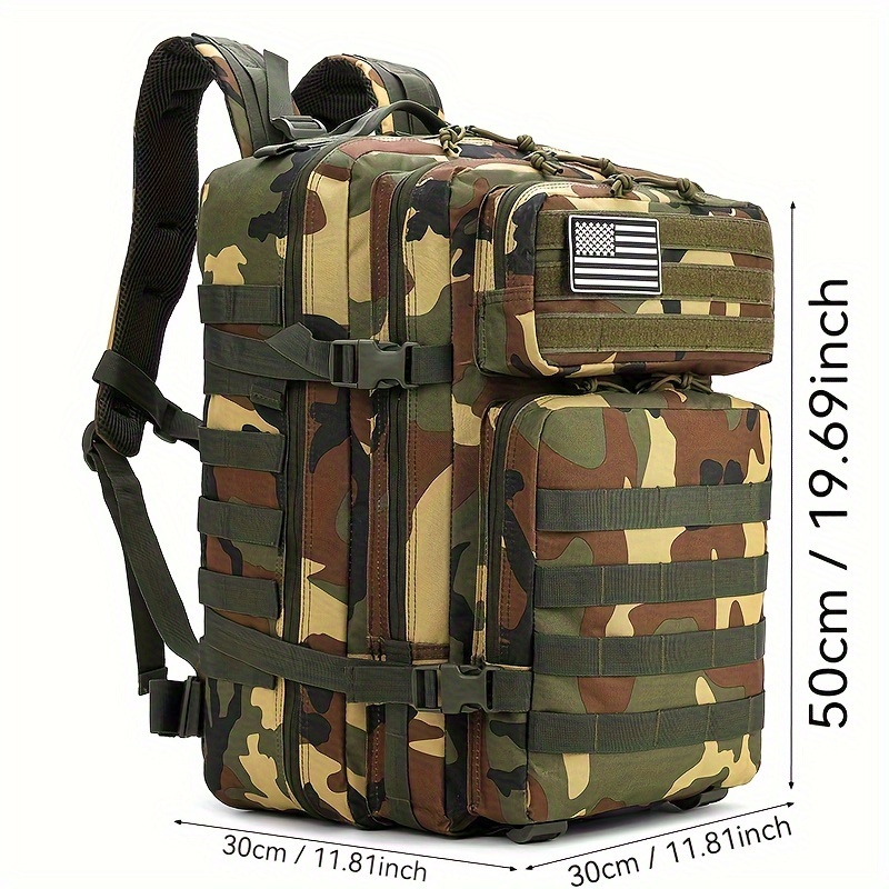 [Tactical Backpack] WUIGONG 45L Tactical Backpack | Durable Polyester, Molle System, Multi-Compartment Outdoor Bag for Camping, Hiking, Trekking & Daypack with Laptop Sleeve
