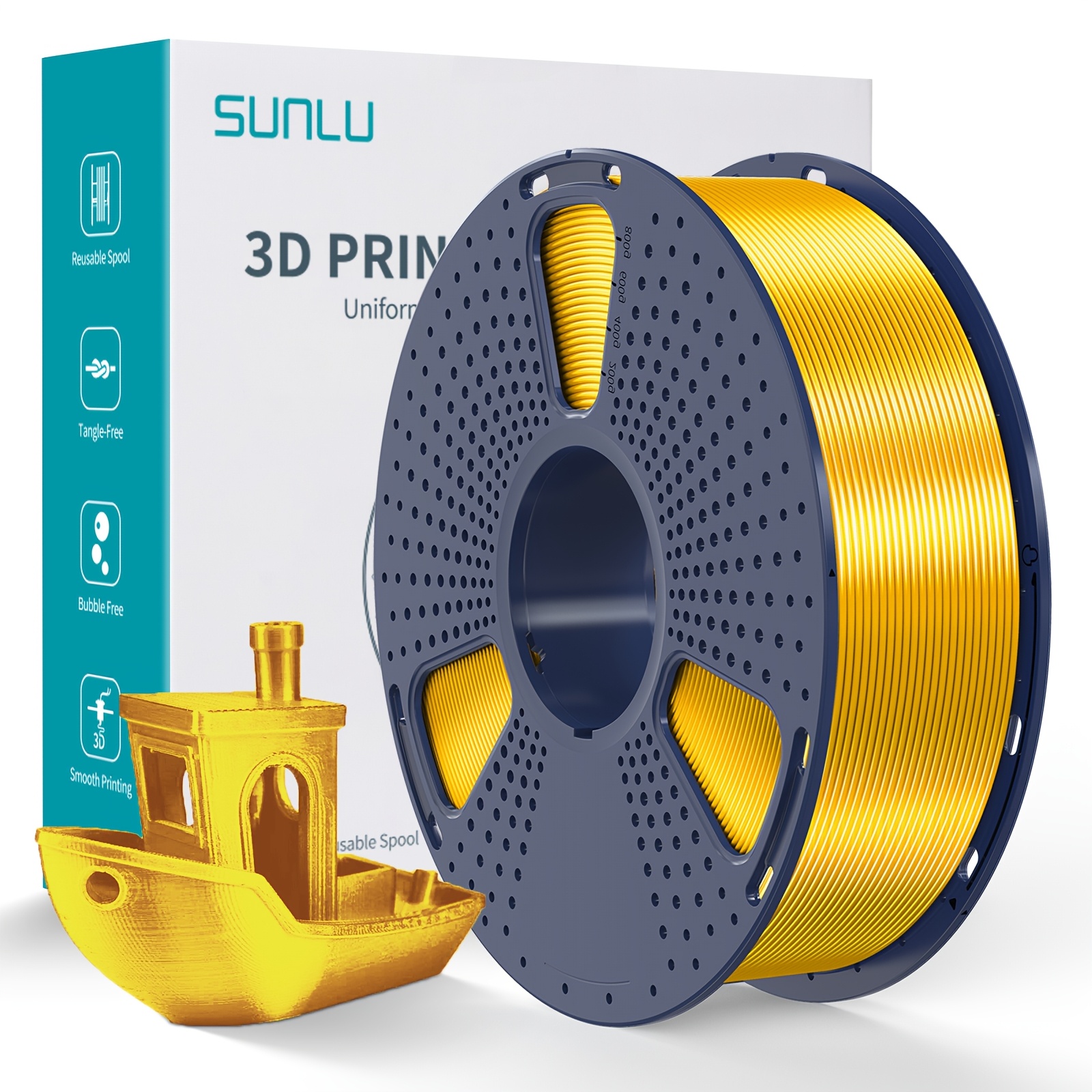 Sunlu 3d Printer Filament, Shiny Pla Filament 1.75mm, Smooth Y Surface, Great Easy To Print For 3d Printers, Dimensional Accuracy +/- 0.02mm, 1kg, Pla+