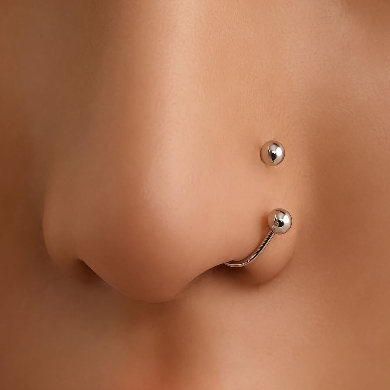 TEMU 1pc Anello per naso a sfera a forma di U in acciaio inossidabile 316, anello per , orecchino, per orecchie
