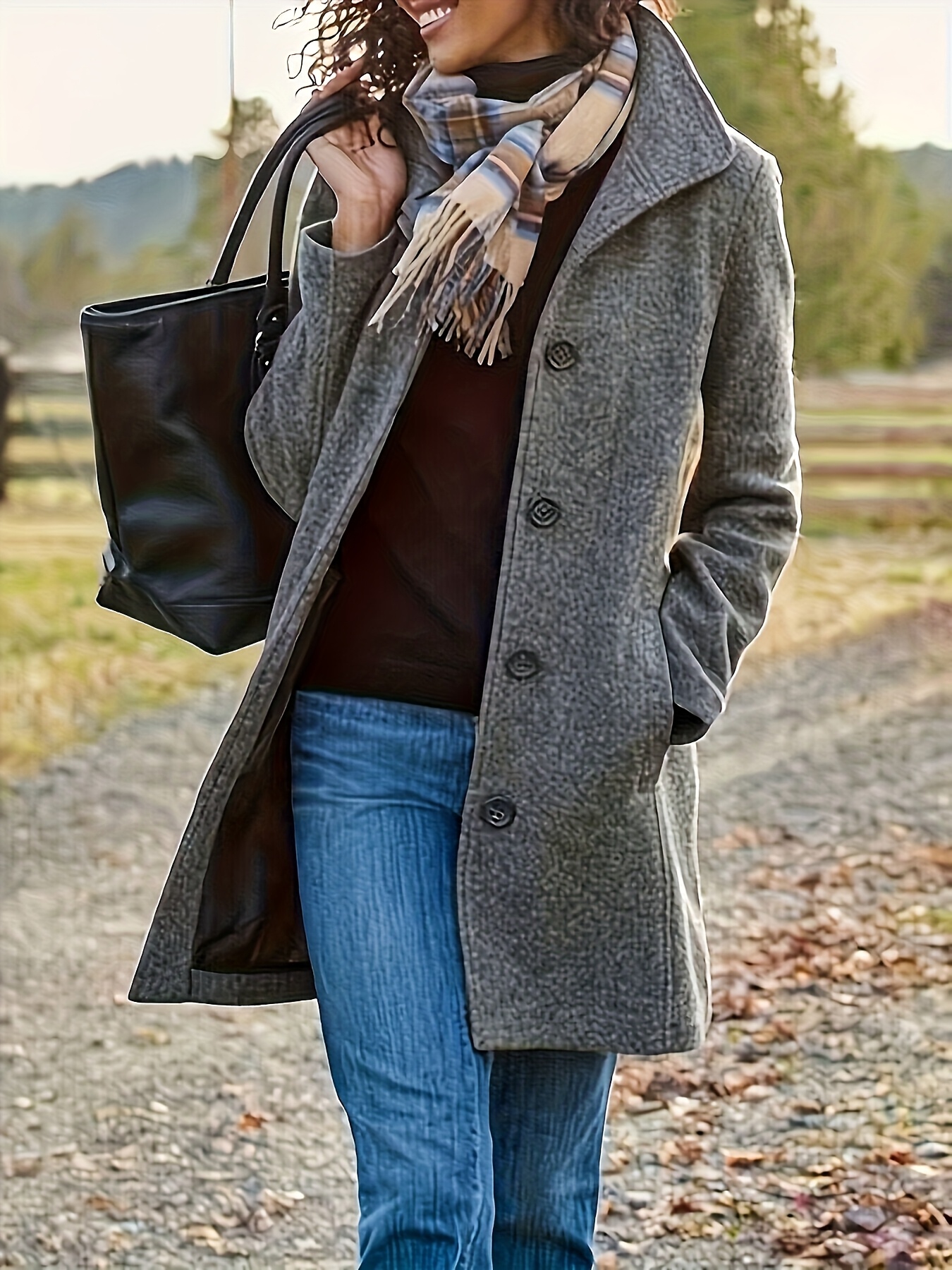 Long Coat Women In Solid Color Stylish Casual High Quality