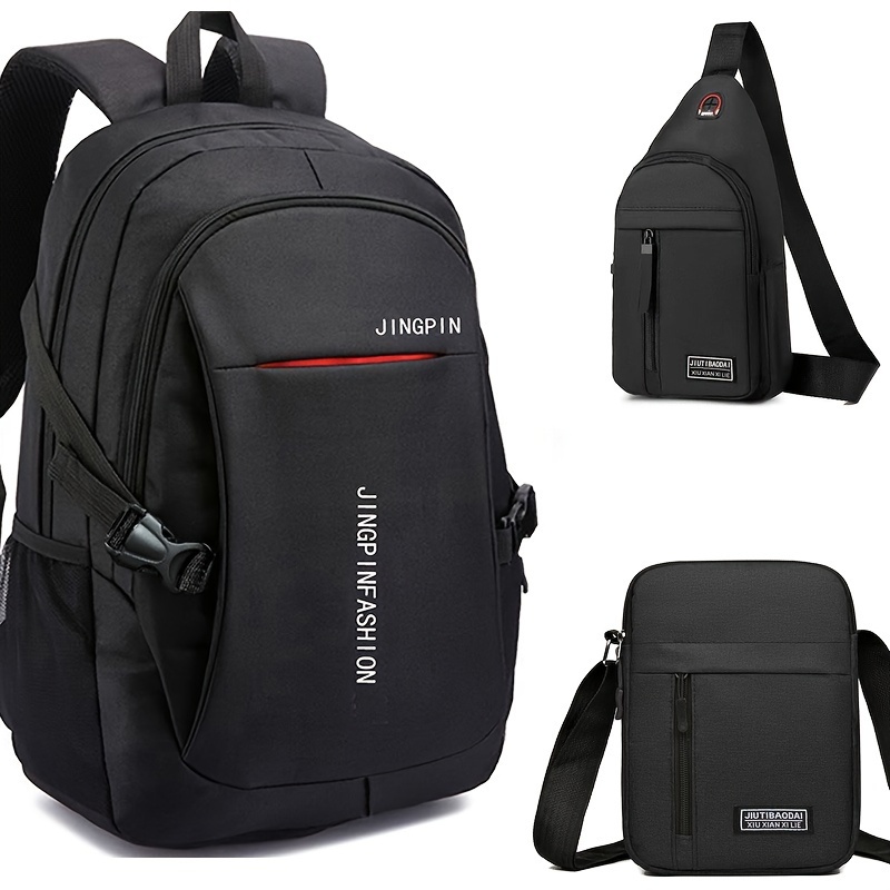 

Middle And High School Students Schoolbag, Trendy Backpack, College Students Computer Large Capacity Travel Bag (pull Head Direction Random, No Usb Cable, Only For The Effect Display, No Headphones