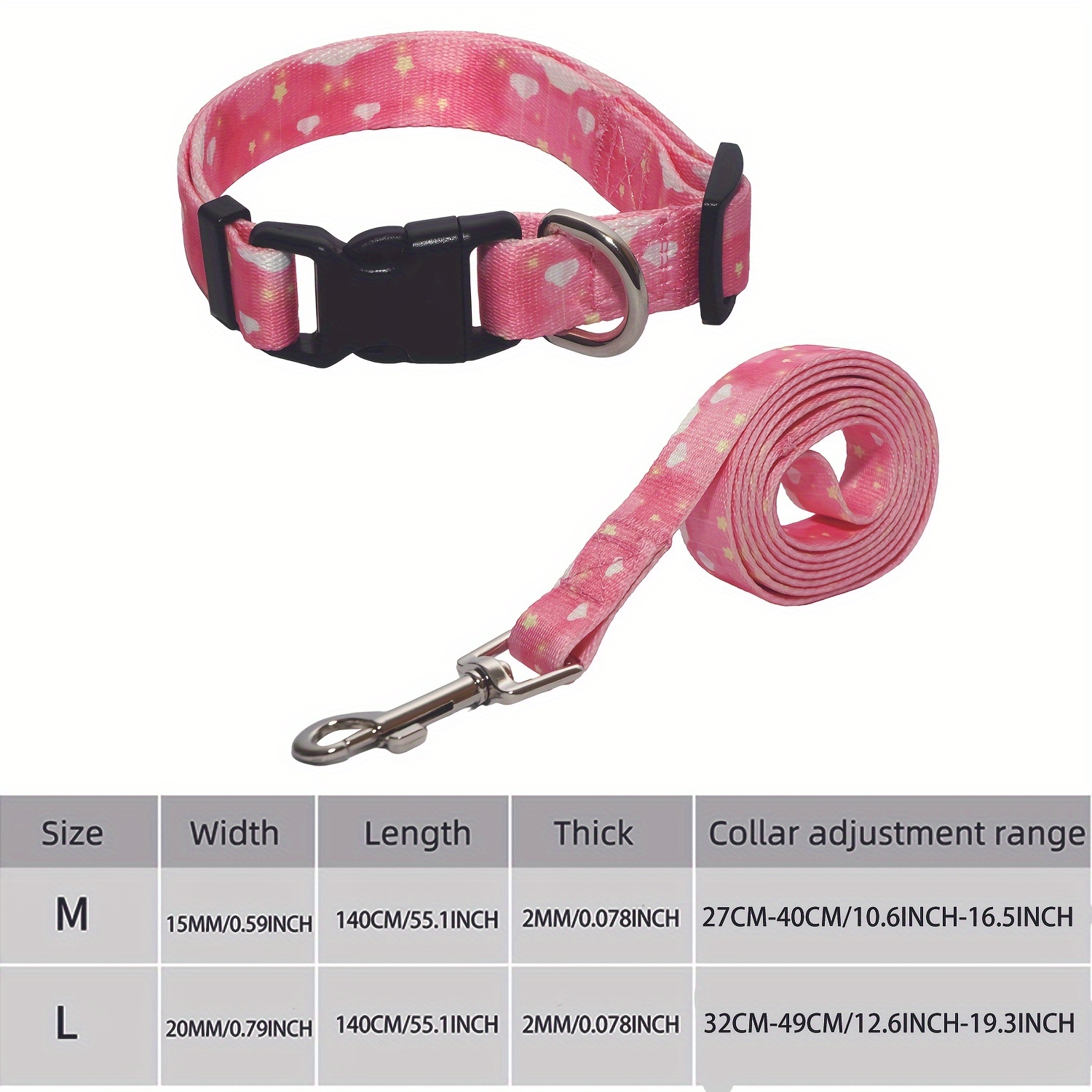 Cute Dog Collar Set for Small Dogs, Adjustable and Lightweight