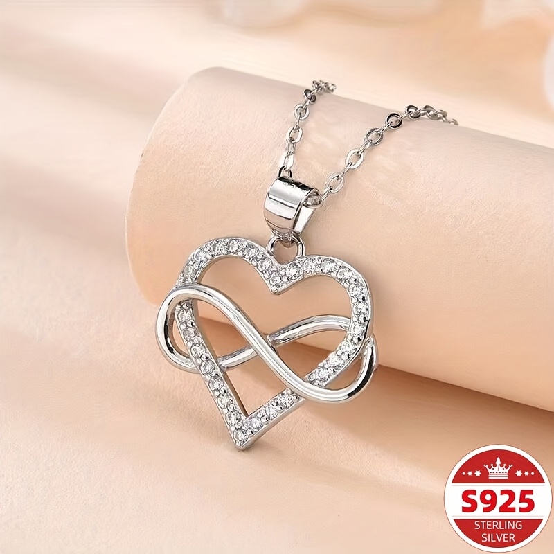 TEMU S925 Pure Silvery, An Elegant And Shiny Lady Necklace. In Multiple Occasions Day And Is An Ideal Gift Of .