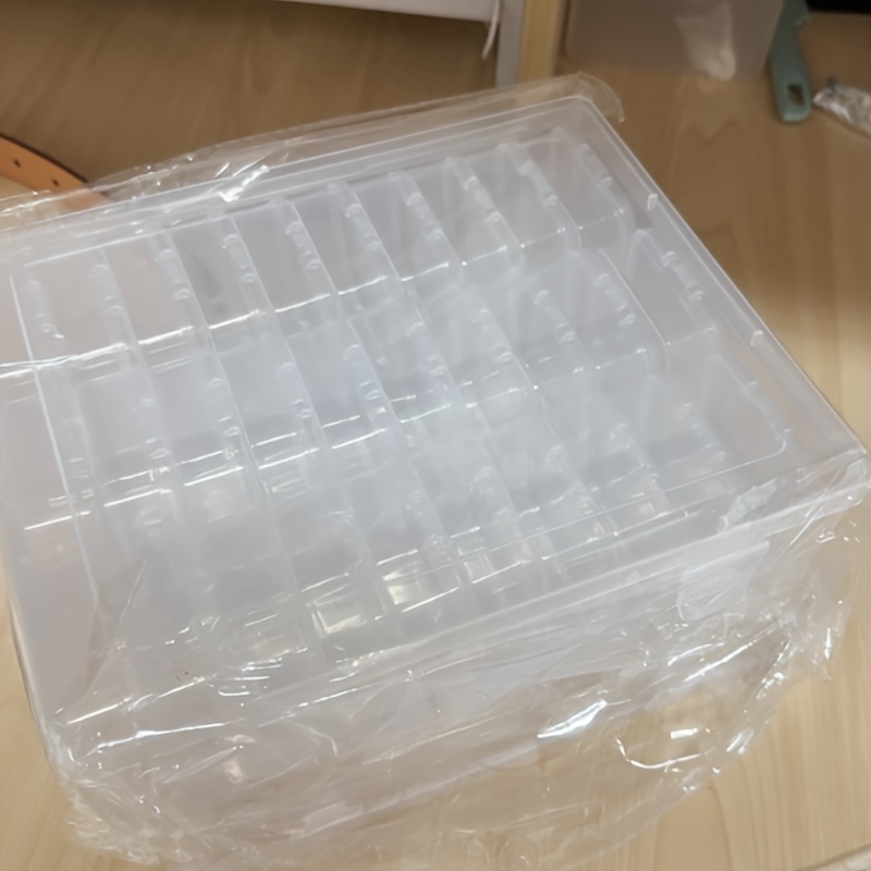 TEMU Large-capacity 30-compartment Transparent Plastic Storage Box With Small Dividers, Perfect For Organizing Accessories And Jewelry Boxes. Clear