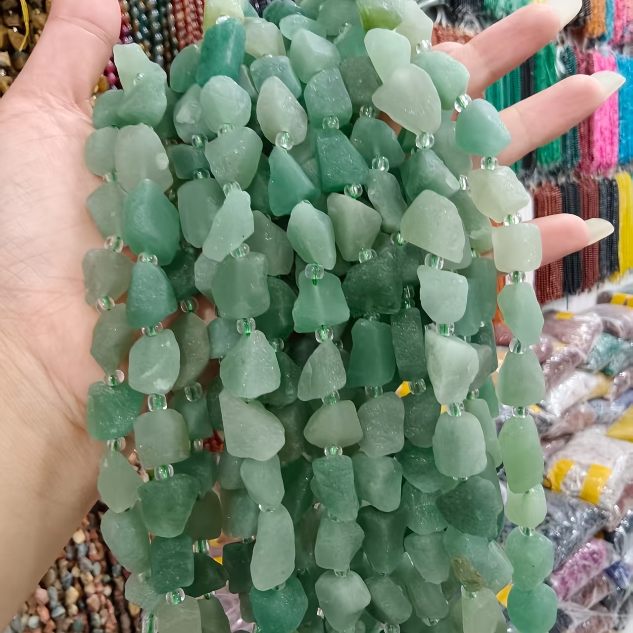 TEMU 10pcs Green Aventurinebeads 12-16mm, Making Accessories