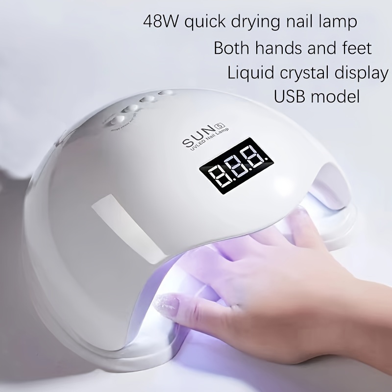 

Led Uv Nail Lamp, Quick Dry Nail Light With Smart Sensor, Lcd Display, Detachable Base, Portable High Power Gel Polish Curing Lamp For Home And Salon Use