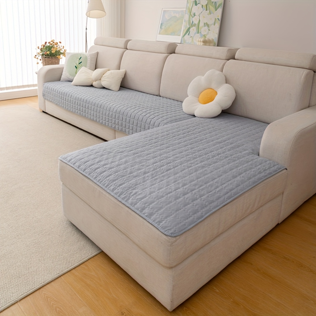 TEMU Ensemble de 2 housses de coussin de canapé antidérapantes matelassées en géométrique ultra-