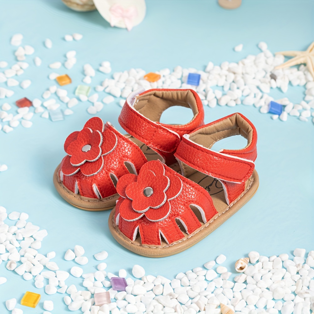 Baby Toddler Infant Girls Pu Leather Soft Open Toe Summer - Temu