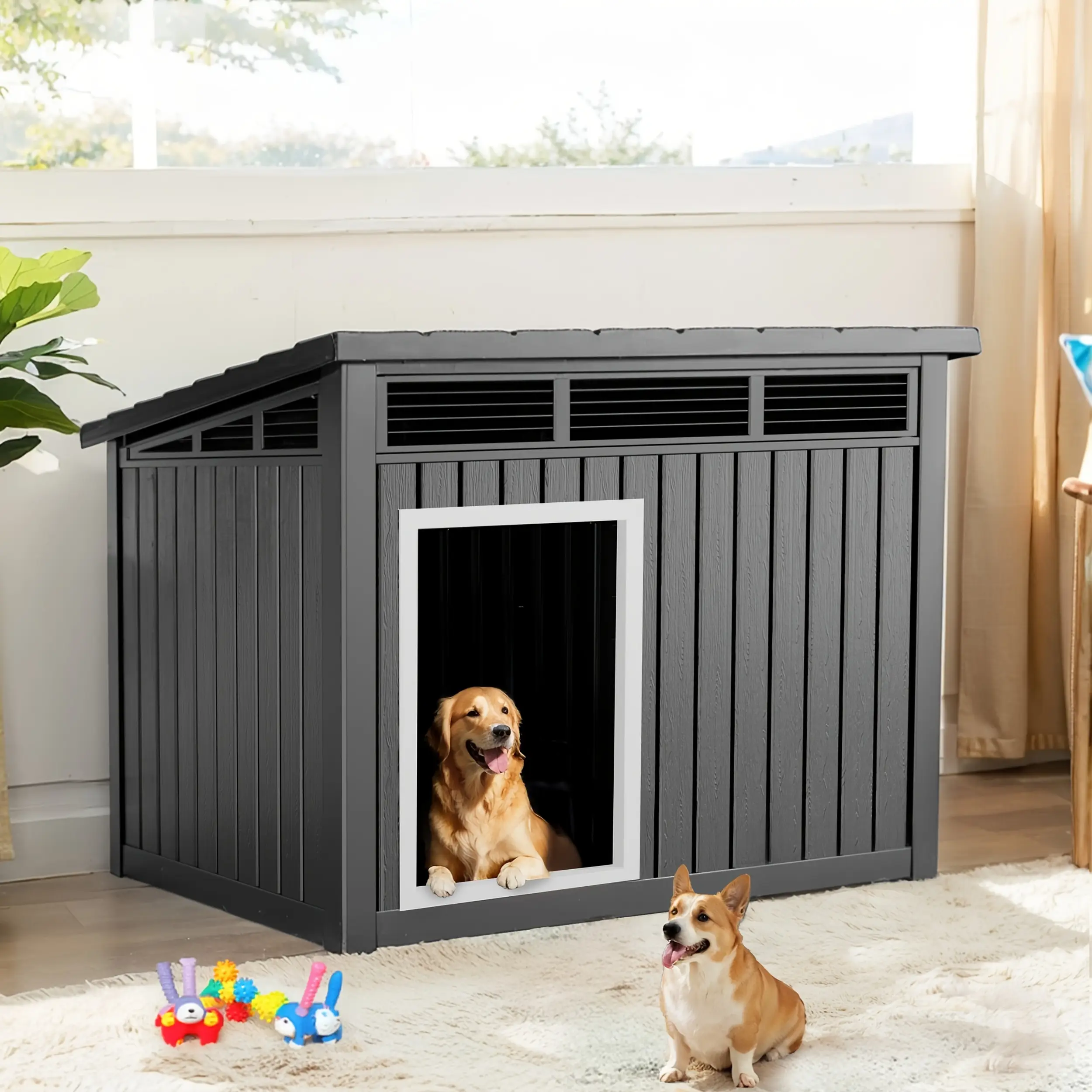 XXXL Resin Dog Villa - Gray