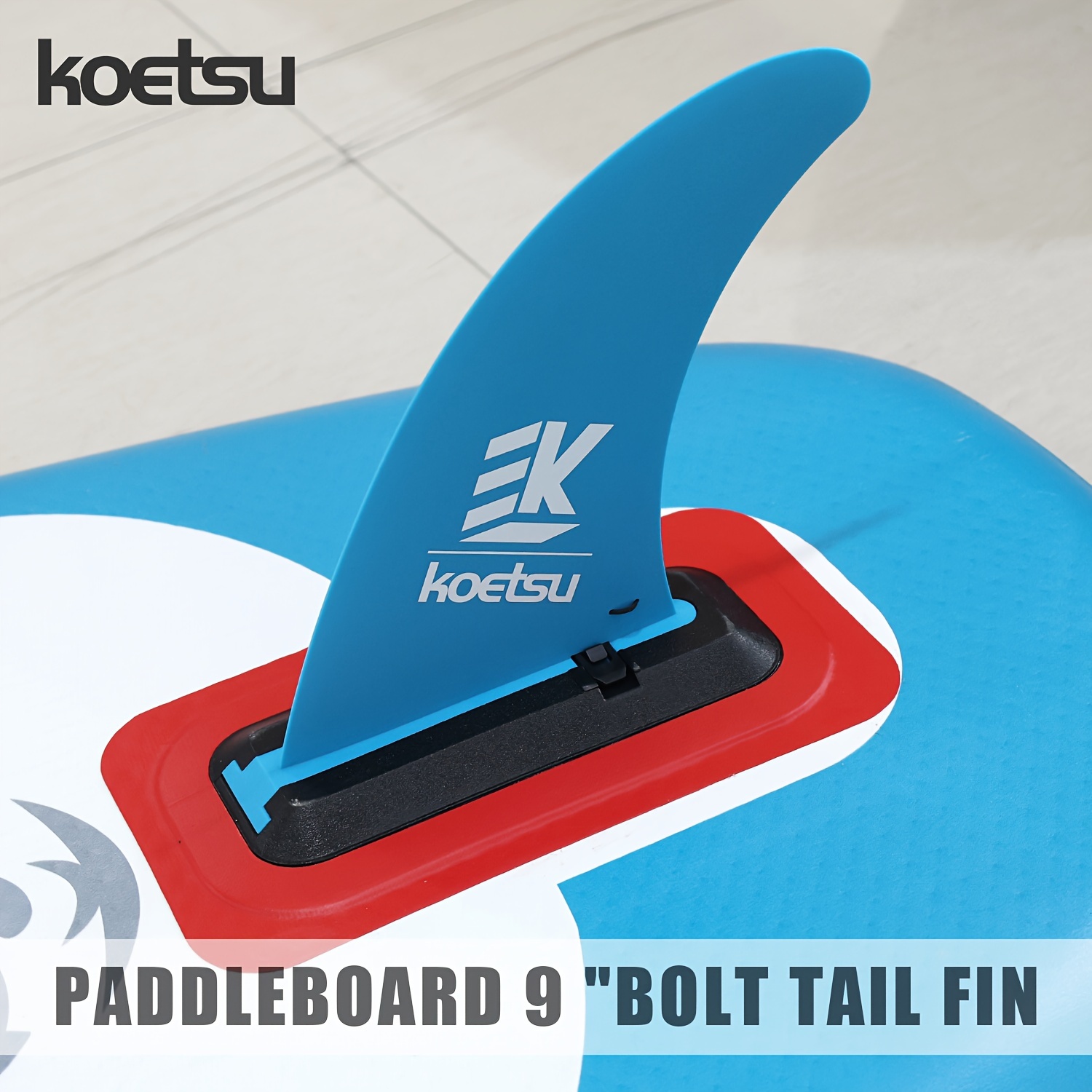 TEMU KOETSU 9" Πτερύγιο Ουράς με Μπουλόνι για Paddleboards - Εισαγωγής, Γρήγορης Απελευθέρωσης Σχεδιασμός σε Ζωηρό Κόκκινο ή Μπλε, Συμβατό με