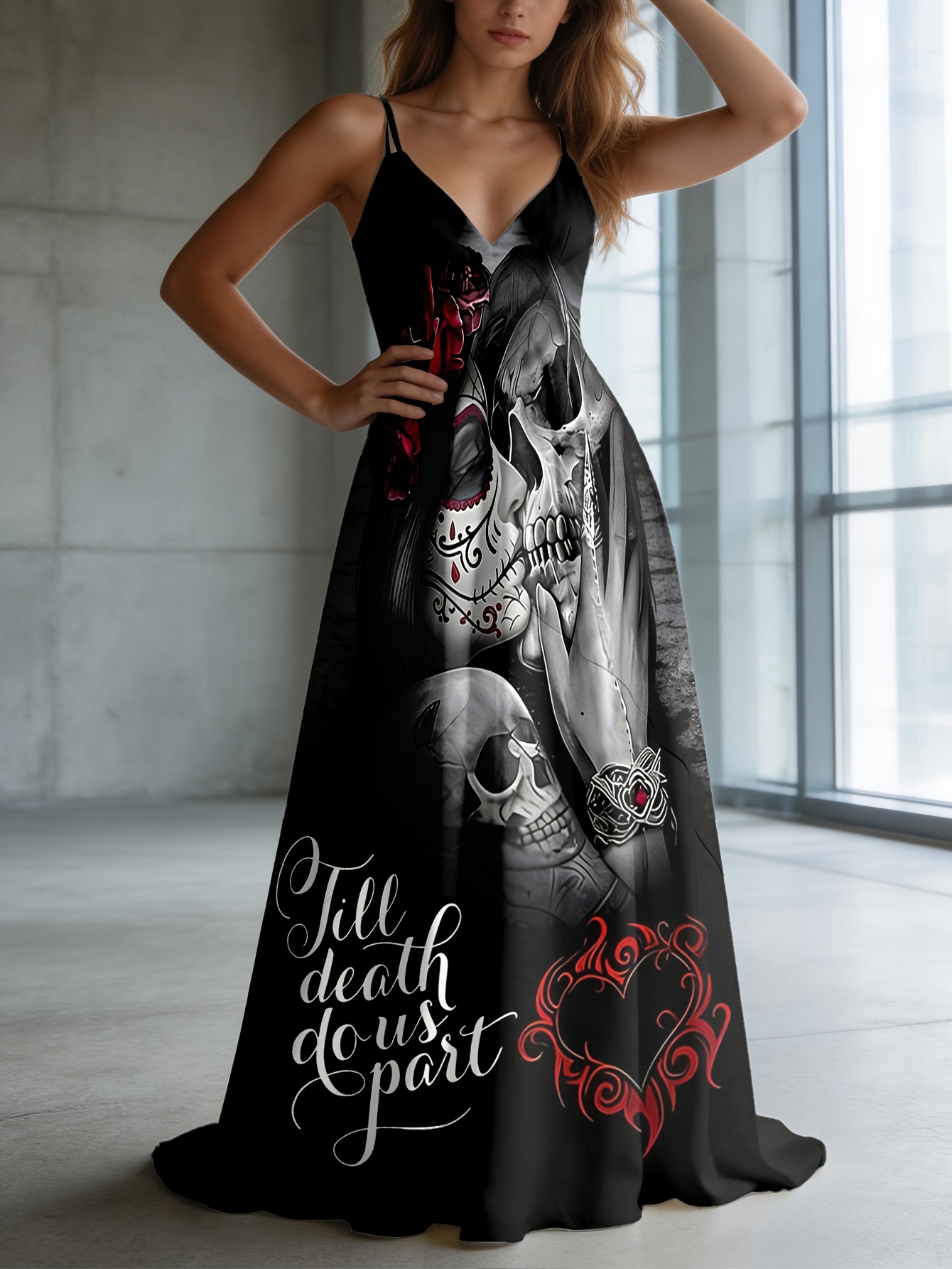 chinese dress ladies Women's Sugar Skull Flannel Hooded Bathrobe L / White