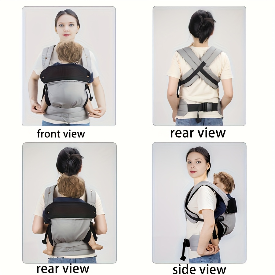 1pc 4-in-1 Infant & Toddler Carrier Backpack Strap - Adjustable Safety Buckles, Anti-Slip X-Strap, Lightweight Breathable Baby Backpack Harness - Compatible with front/Back Carry, C-Section Delivery - Perfect New Parent Gift (Travel, Everyday Use) - Durable Polyester Fabric