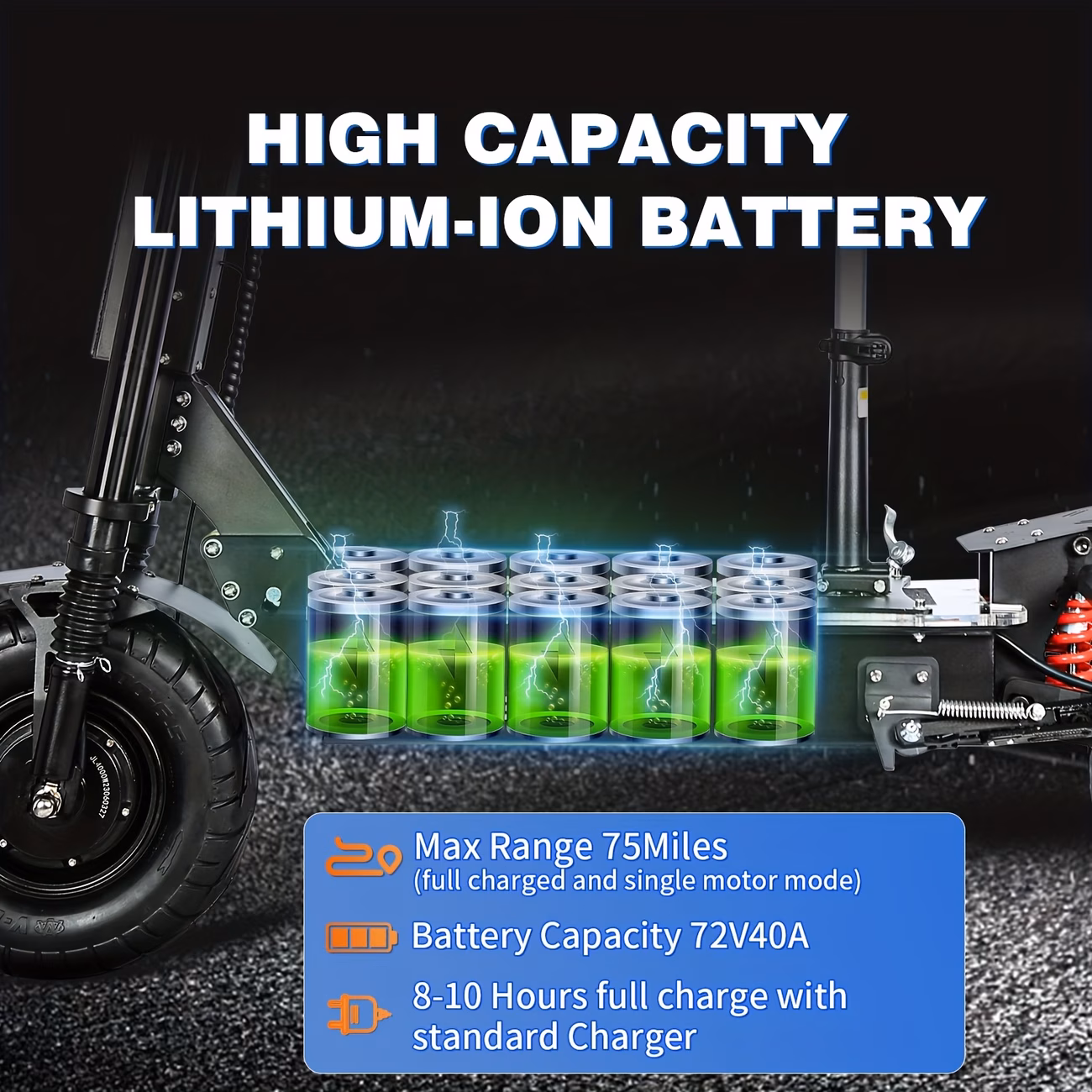 new high power 72v 40ah dual motor adult off road electric scooter with led display hydraulic brakes dual suspension vibrant ambient lighting and 13 inch tyres electric scooter e scooter Product details 2