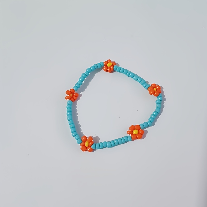 Fashionable Bohemian Style Colorful Rice Bead Elastic Bracelet