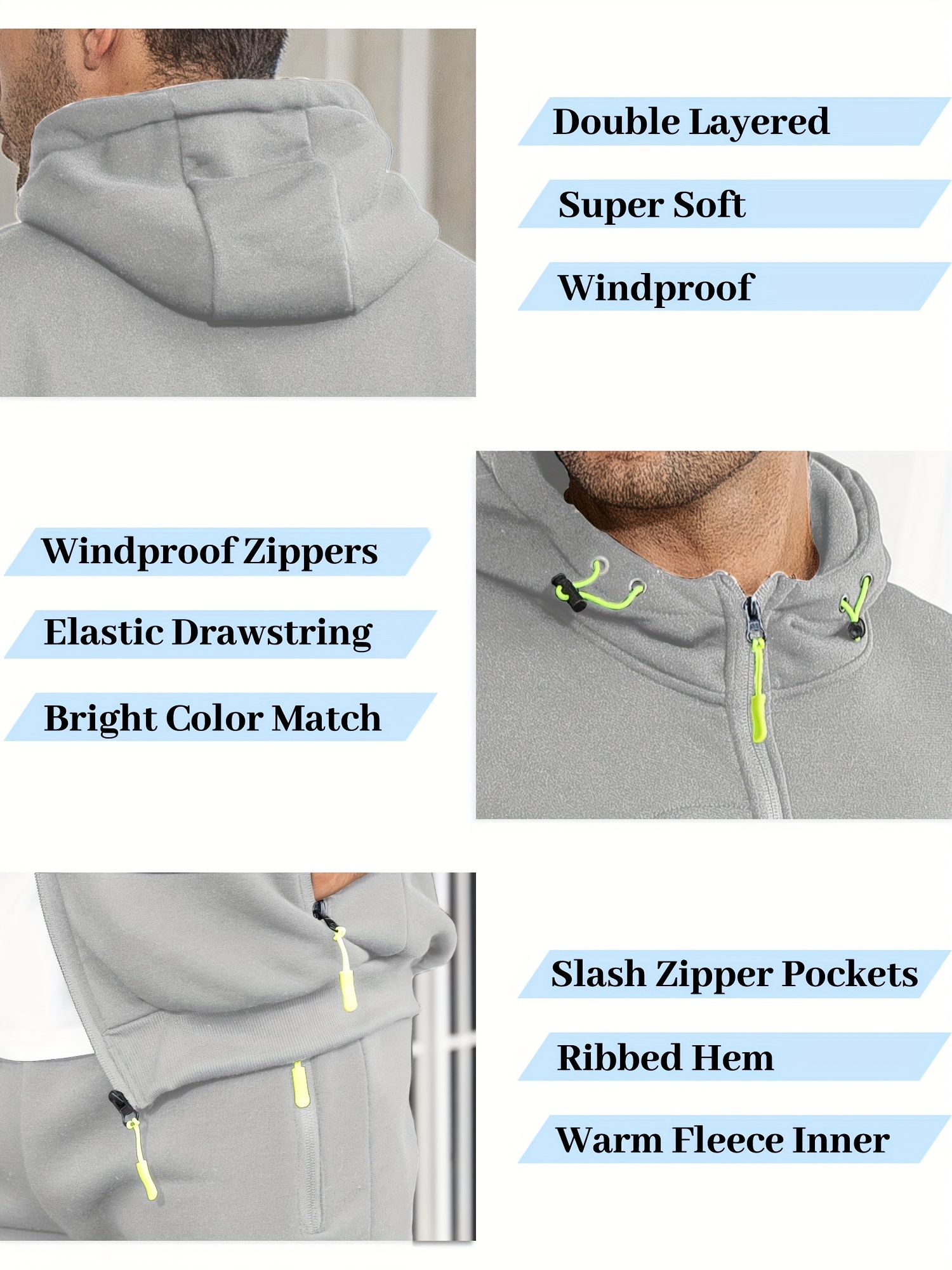 Herren Tracksuit 2-teilig – Fleece Pullover Mit Kapuze & Sweatpants, 95% Polyester/5% Spandex, Bequem Für Sport & Freizeit
