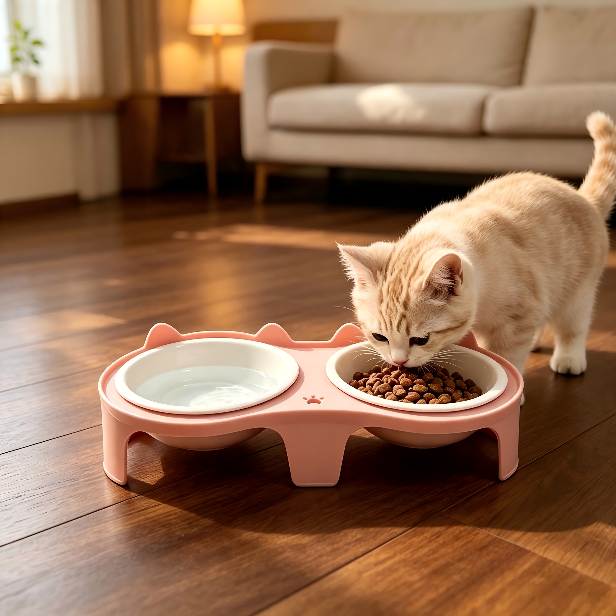 2026 New Anti-Tilt Pet Bowl with Neck-Protecting Design
