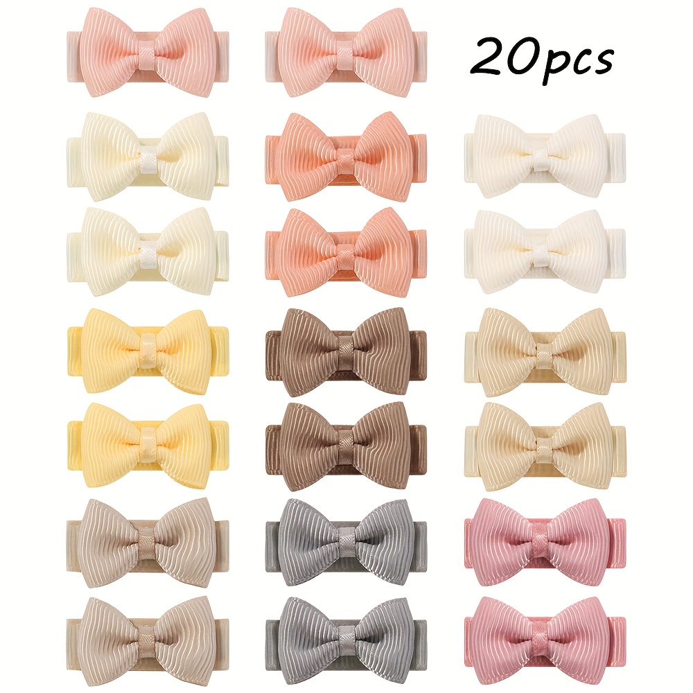 Image of /100pcs Random Assortment Morandi Color Cute Fashion Bow Side Clips, Accessories Surprise Gift Set