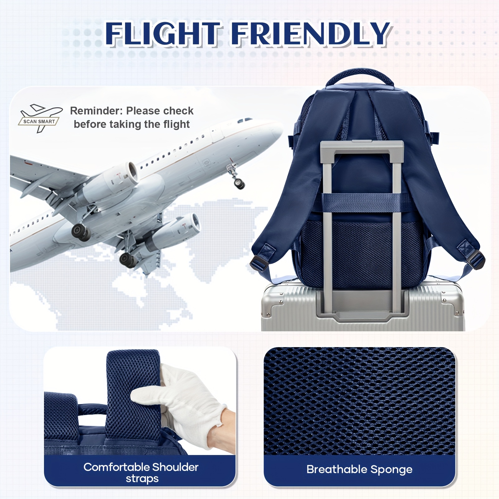 moqueta viaje 40x20x25cm mochila cabina ryanair mochila Temu Spain