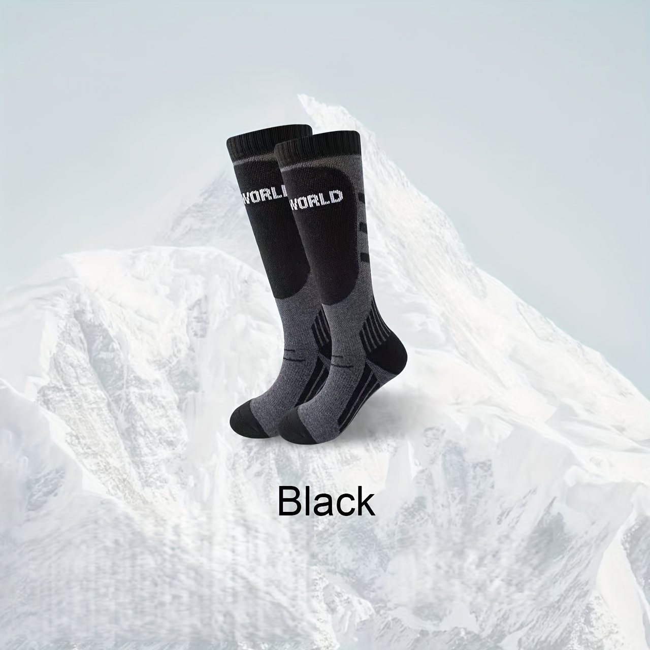TEMU Ski Socks Women's Anti-odor Winter Thickened Professional Single Pair Board Long Socks Outdoor Sports Anti-slip Warm Snow Socks
