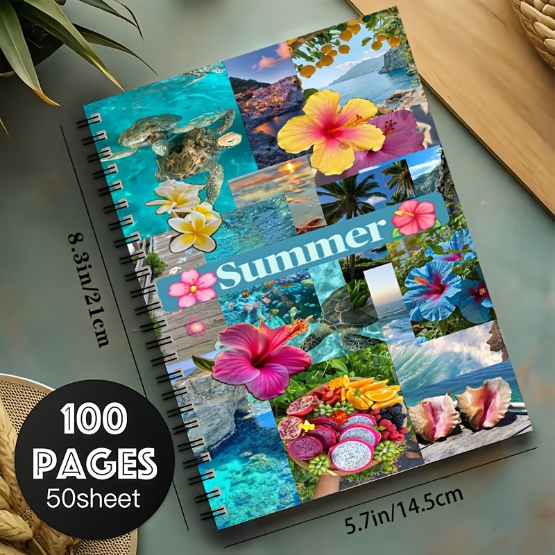 TEMU Carnet à spirale A5 - Format A5 (21×14,5 cm), reliure à 24 trous, 50 feuilles/100 pages en papier épais, convient pour , , l'agenda, de bord,