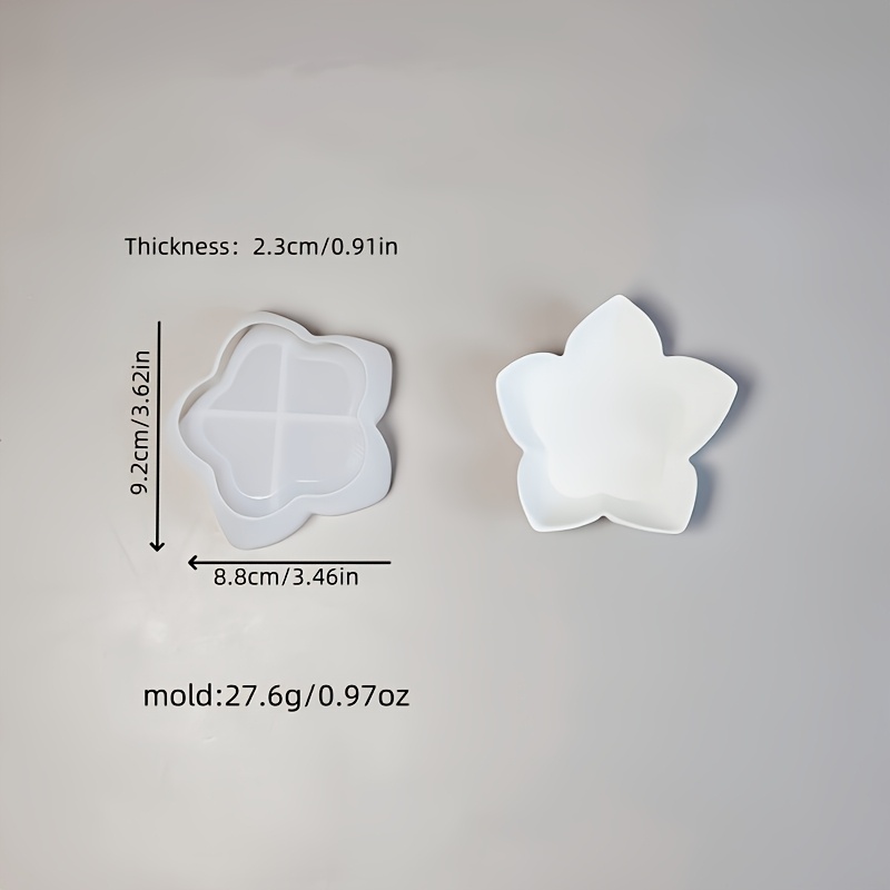 TEMU Irregular Hexagonal Floral Silicone Mold - Reusable High-quality Mold For Diy Candle Holders, Storage Jars, Planters - Ideal For Epoxy Resin,