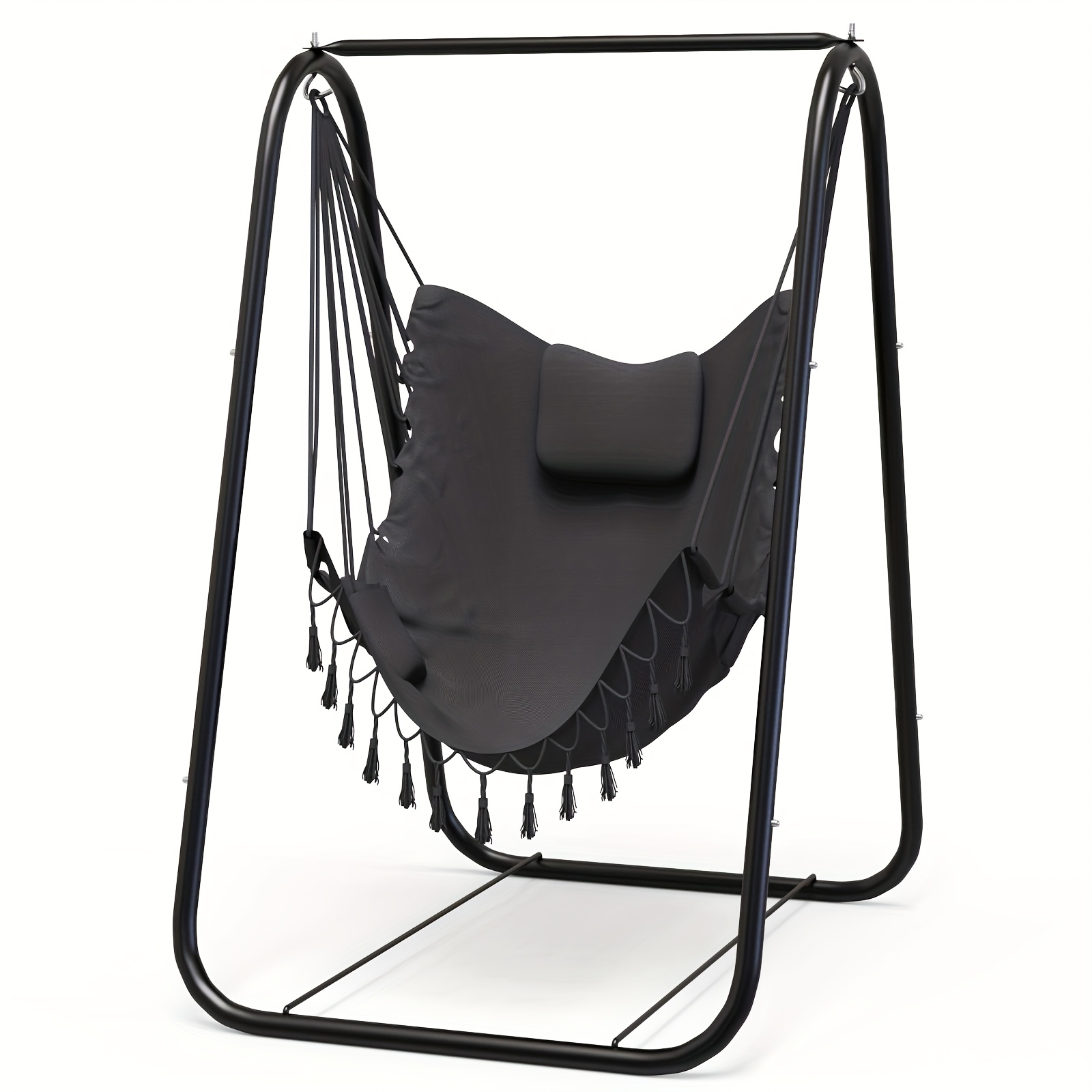 TEMU Hammock Chair With Stand, Outdoor Patio Swing Chair With Frame, Sturdy Metal Hammock, Swing Stand For Patio, Garden, Poolside, Supports Up To
