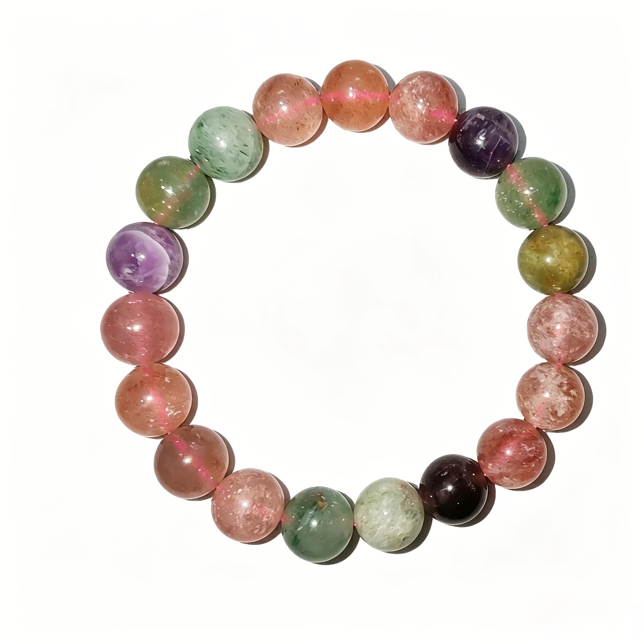 Unisex Strawberry Crystal Natural Stone Bracelet