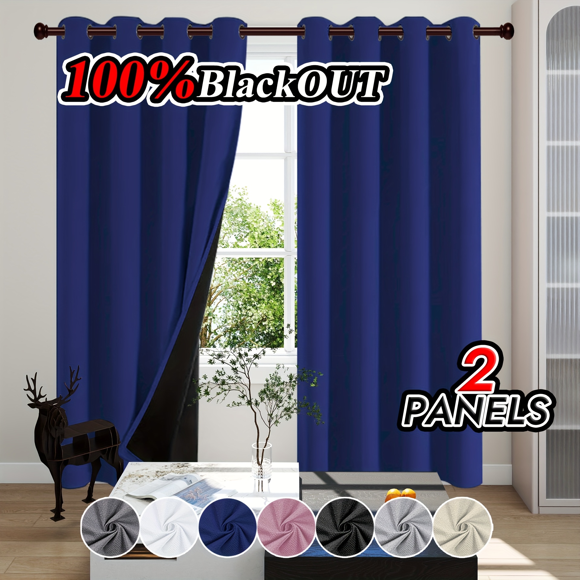 два штора-теплоизолятора, 100% светонепроницаемые, шумопоглощающие, солнцезащитные шторы, затемняющие комнату, из однотонного полиэстера с подкладкой с покрытием, легкие, с верхним отверстием для подвешивания, в современном романтическом минималистичном стиле Детали 5