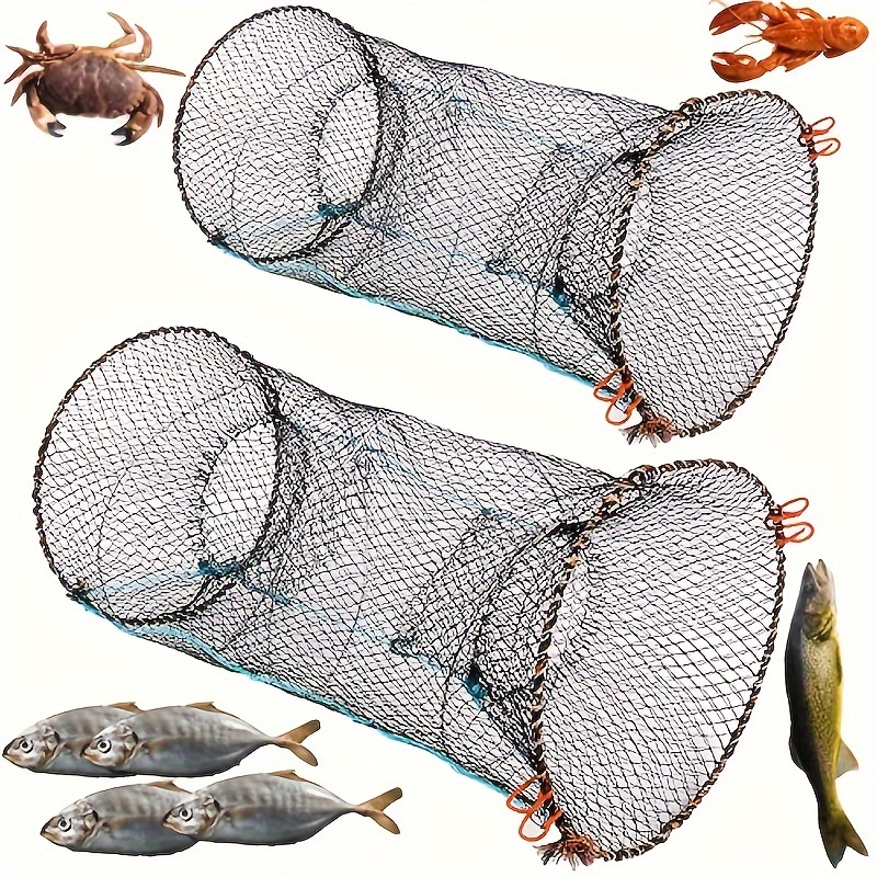 1pc Foldable Fishing Cage For Shrimp Crabs, Outdoor Fishing Trap Net,  Portable Fishing Tackle