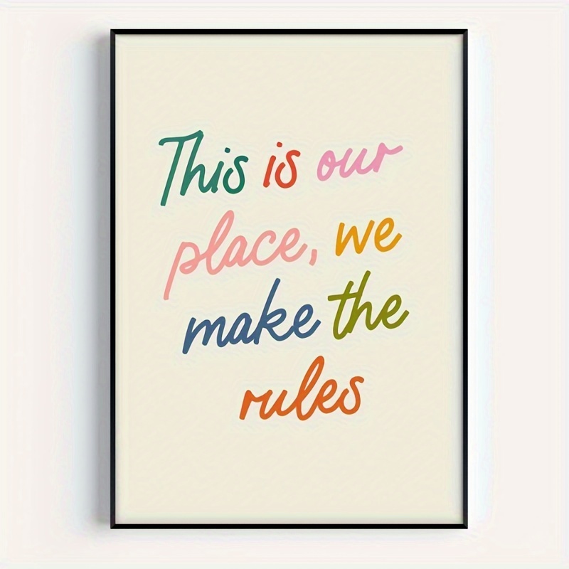 

Vibrant 'this Is , The Rules' Canvas - Polyester Print For Bedroom & Living Room Decor, Perfect Gift For Christmas And New Year, Room Decor