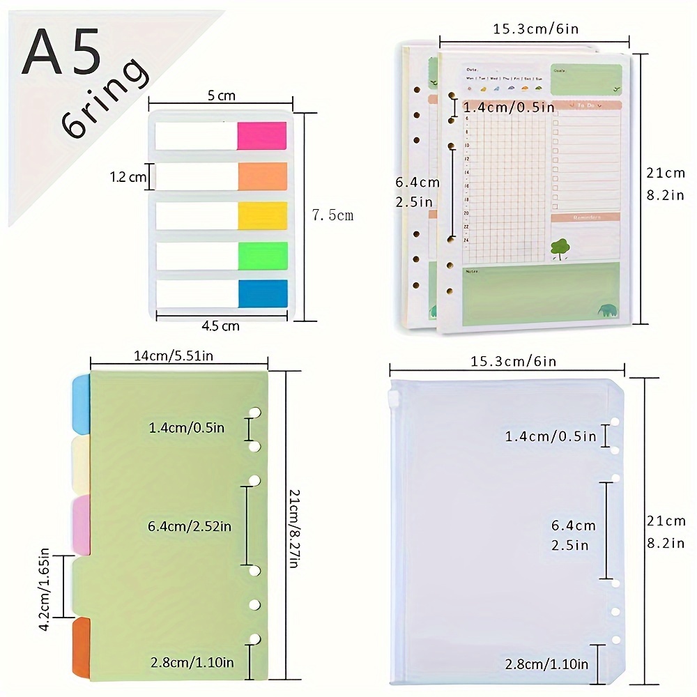 KOMPASS Liniert Einlagen A5 - 30 Blatt Für Planer & Notizbücher