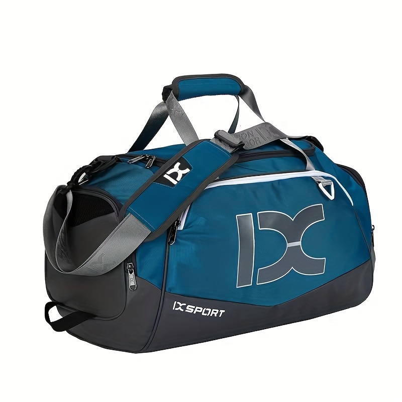 

40l Large Capacity Gym Bag With Shoe Compartment - Durable Polyester, Wet/dry Separation, Ideal For Fitness & Travel - Blue