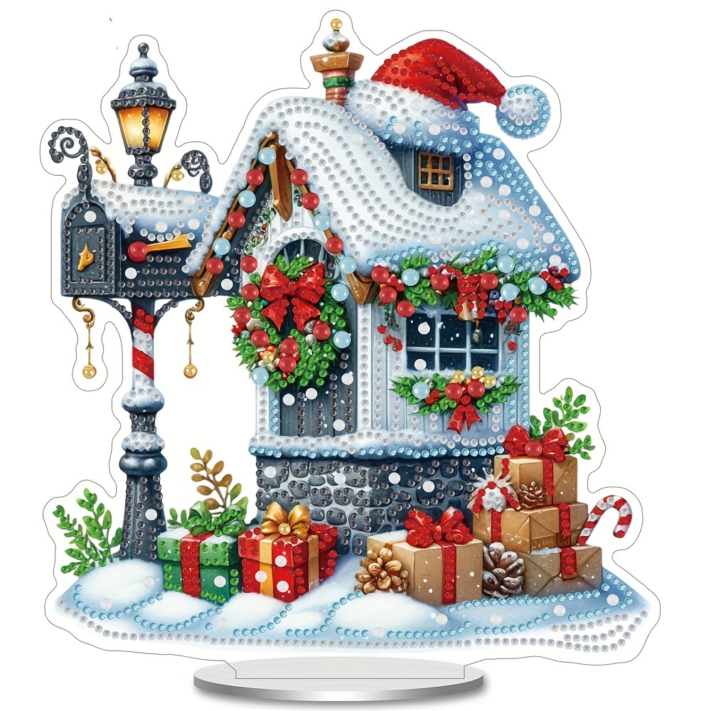 

3d Acrylic Christmas Cottage Diamond Painting Kit, Irregular Shape, Festive Holiday Mosaic Art, Diy Crafts For Home Decor, Gift Room Decor, Mosaic Making Supplies