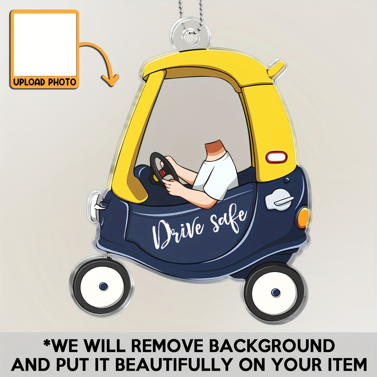 TEMU 2d Flat, Personalized Photo Acrylic Car Hanging Decoration - Custom Photo Picture Frame Rearview Mirror Hanger With Your Own Photos & Text - Car
