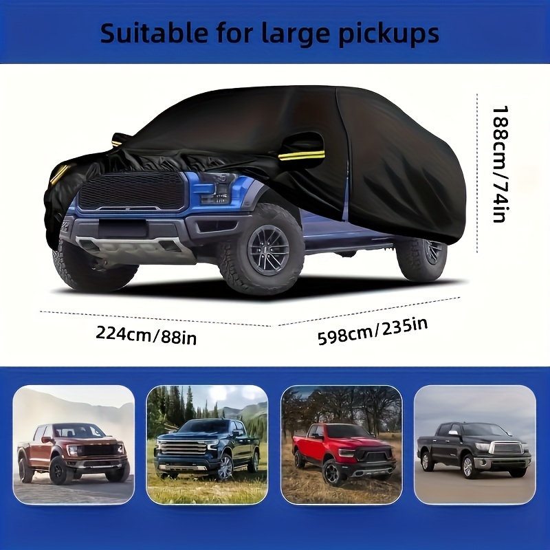 

For Ford F150 Frost-proof Frost-proof Snowsuit Full Car Cover -proof Reflective Strip Front Door With Zipper Large Car Cover Custom Outdoor Truck With Mirror 420 Oxford Cloth -weather Car Cover